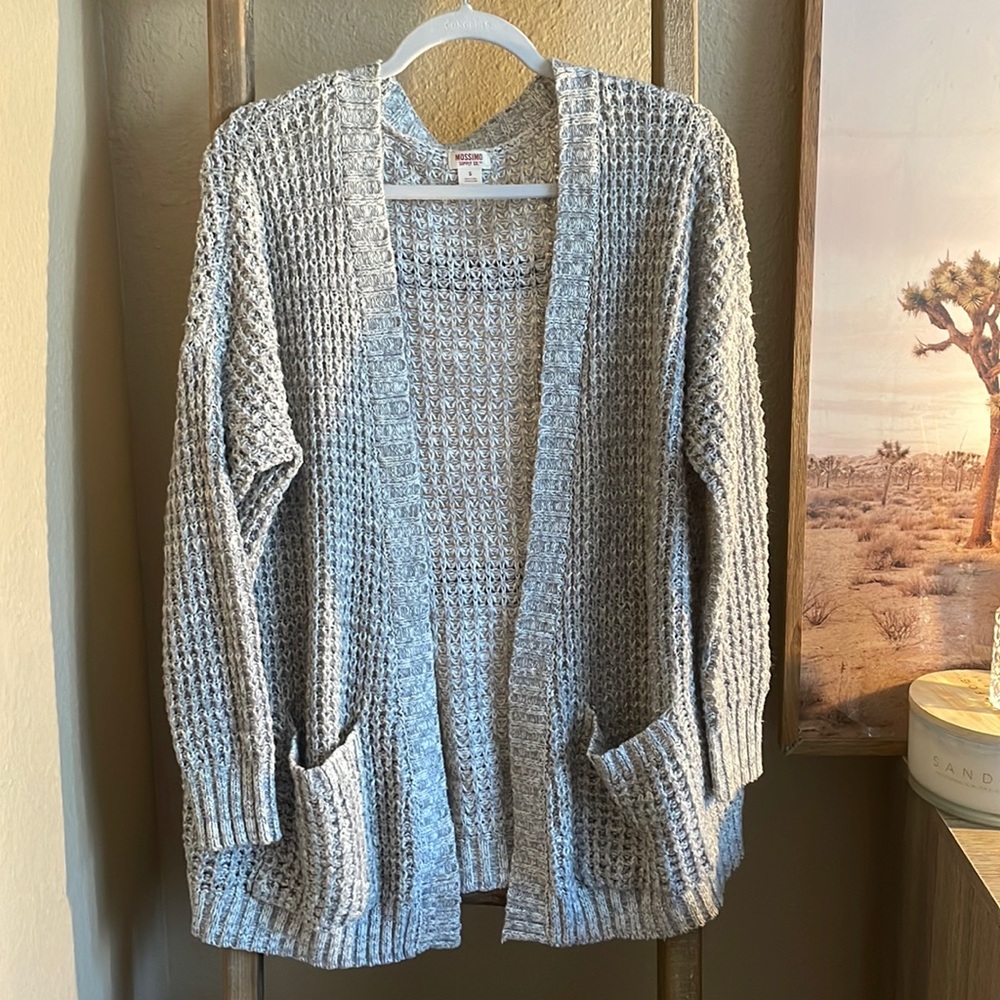 Light gray knit cardigan